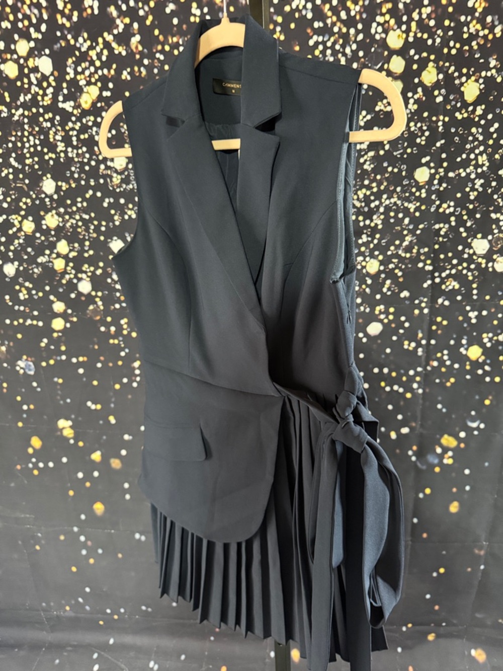 Commense Navy Pleated Dress NWT